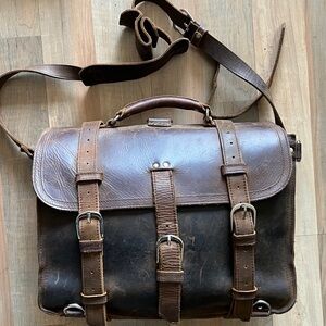 Classic Brown Leather Saddle Bag- Amazing durable leather. Large bag